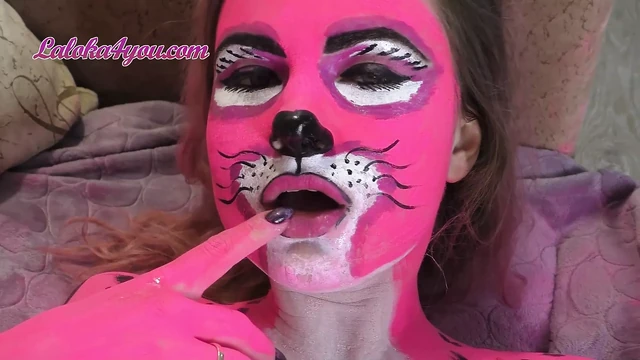 Girl with Bodypainting Sensual Sucking Dick and Fucking