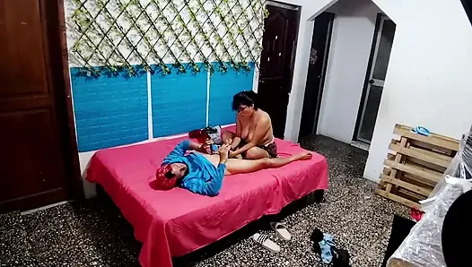 Mature woman uses a man for her pleasure and films a private tape. Part 2