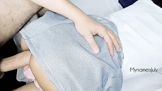 Pervert takes a schoolgirl to his house to fuck when mom is not at home