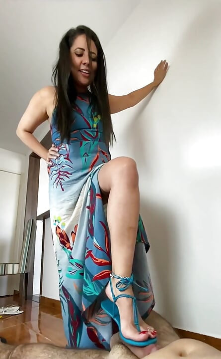 Cock Crush 7 - Goddess Kiffa in Sexy Blue Schutz Sandals 7