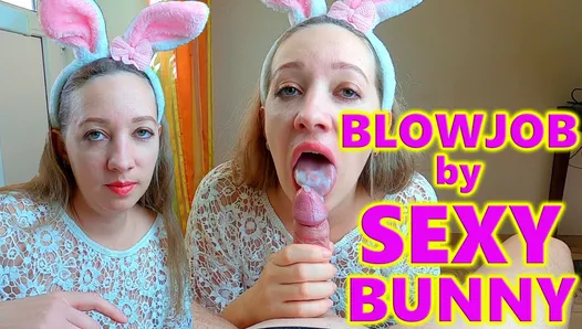 Sexy amateur bunny gives blowjob and sucks the Soul out of Older Man! Amazing Deepthroat & Throatpie! POV Cum in Mouth