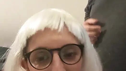 My favorite schoolgirl came to see me during my shower