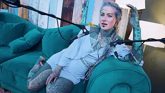 I talk about F - Fear - ASMR podcast SFW talking goth skinny girl dreadlocks tattoo model inked girl