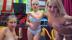 Three Russian bitches show their pussies