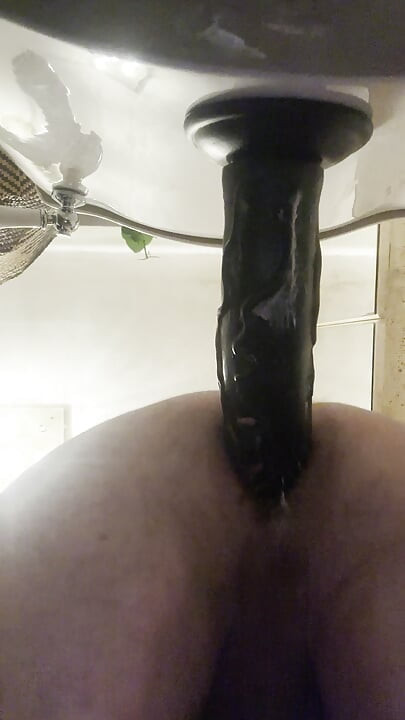 Hungry ass big dildo