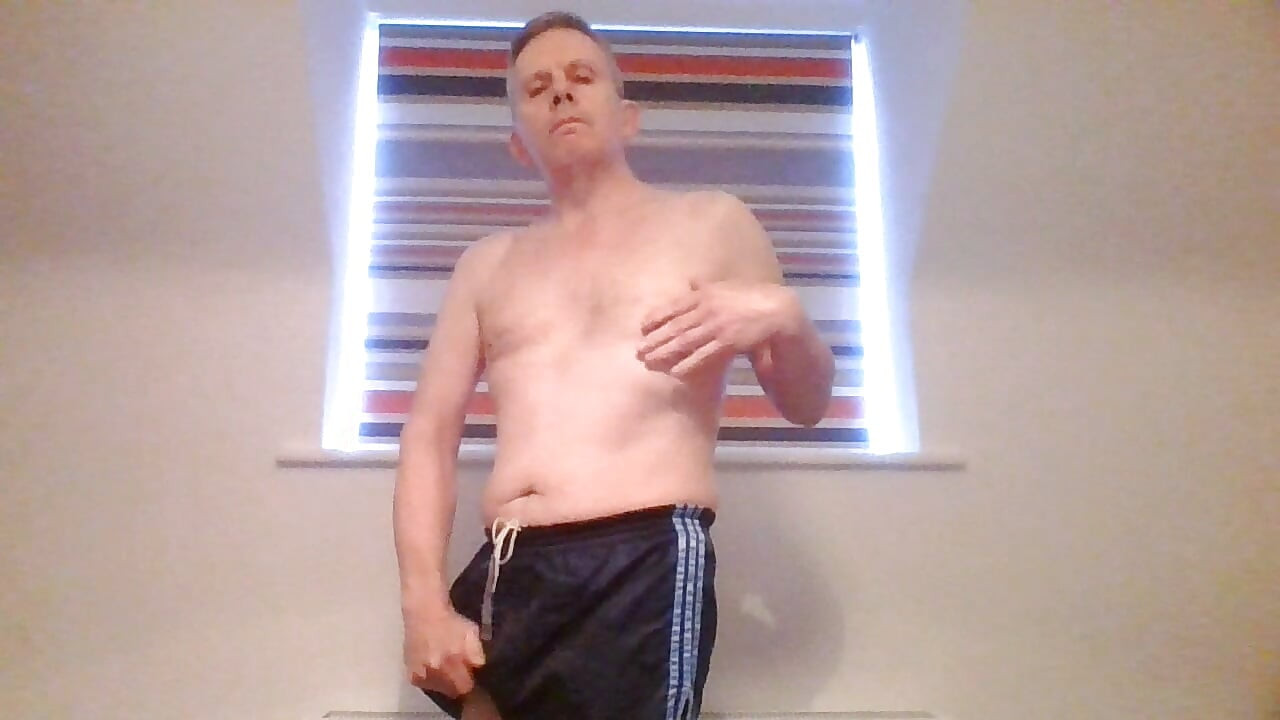 Wank In Adidas shorts