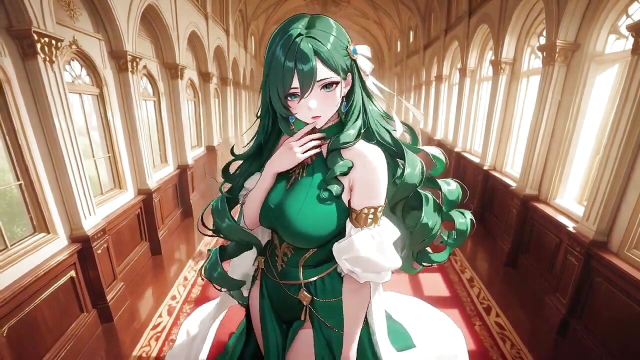 Green Queen on the Golden Throne! Lazy Seduction in a Silk Gown, What Secrets Hide Beneath?