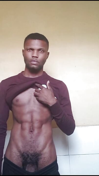 Sexy black print Dick showcase his dick at work