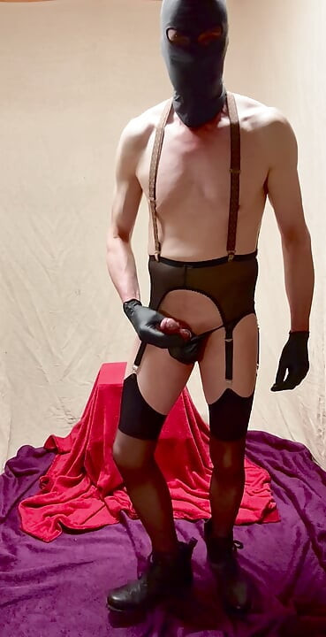 Silk Stockings And Garter Belt With Chest Braces