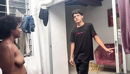 Threesome with my stepson and his stepsister ends in a fantasy dreamed of by any boy.