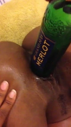 Sri Lankan Girl Masturbating with huge wine bottle