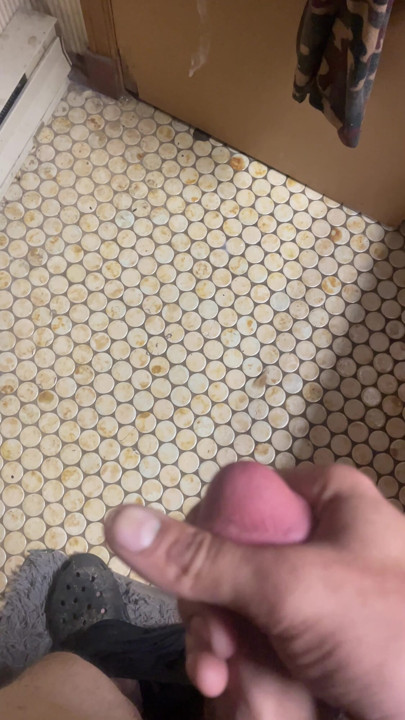 Busting a fat load on the bathroom door!