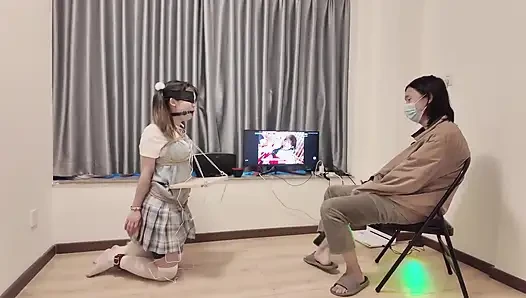 Hs021-an Asian Girl in School Uniform Was Disciplined