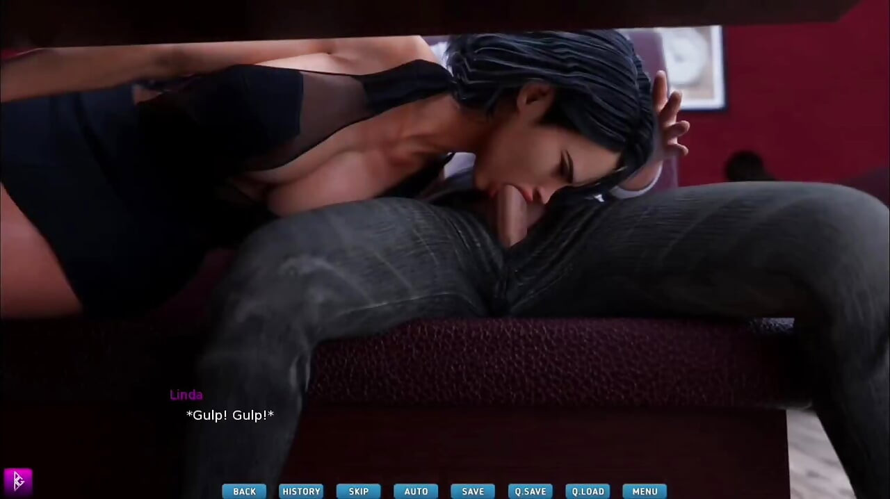 Sexy Lady takes her crush on a first date and gives him a blowjob - gameplay part 2