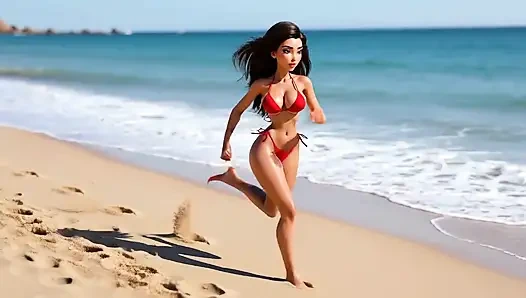 Блондинка соблазняет на пляже: засвет в бикини и громкая мастурбация полотенцем