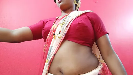 Telugu piękne sari duże cycki seksowna pokojówka jebanie właściciel domu, telugu FIRTY mówi.