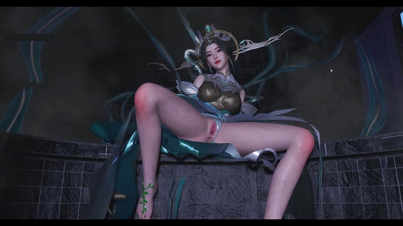 Digitaal verbeterde godin- 3D-animatie Hentai