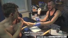 Wild sex in a tattoo studio