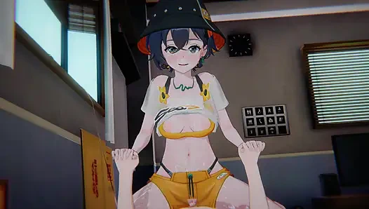 =Zenless Zone Zero= "ЗАПРЕЩЕННАЯ ЛЕНТА Белла": Бондаж и сэндвич-двойное проникновение в видео от первого лица (летнее небо)