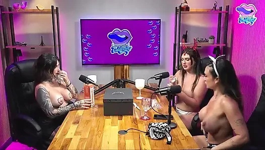 Hot Tattooed Brunette Latina Burping and Masturbating