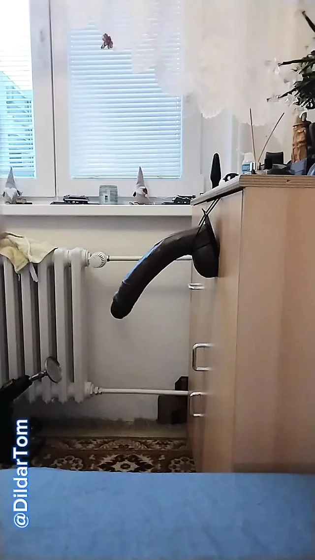 Huge dildo and Lesther Pu outfit