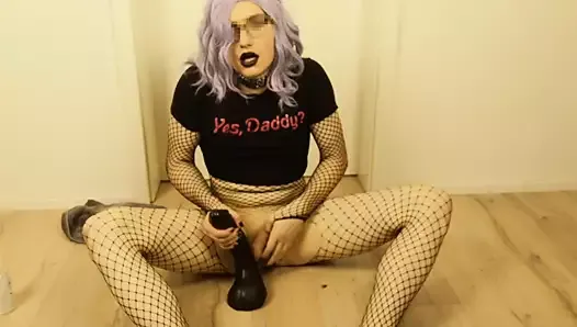Eager Sissy slut plays with her toys