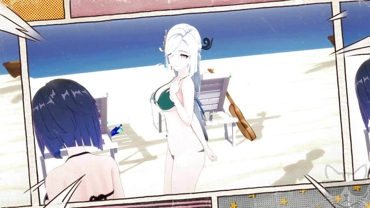 Yelan x Shenhe at the beach (genshin impact) P1 STORY