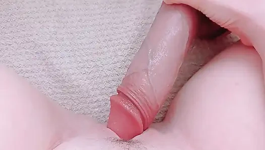 hard, erect cock penetrating only the head until it breaks