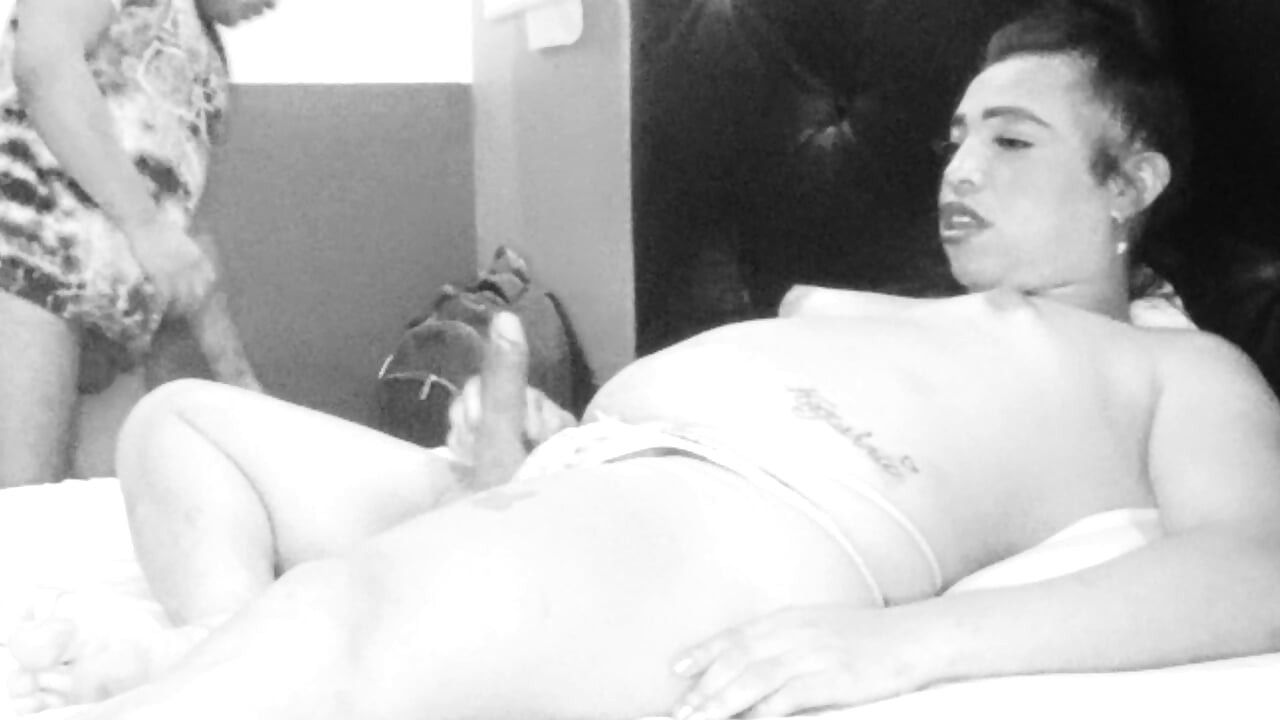 My sister's boyfriend likes to suck trans cock when we are alone