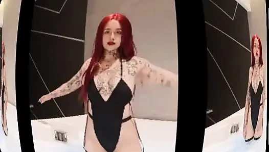 Redhead in jakuzzi alone