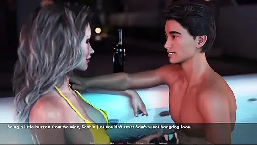 Awam Sophia and Sam Spend Time in Hottub