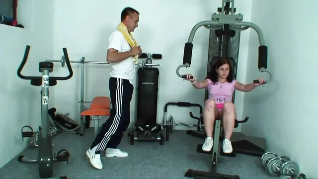 Cock craving gym slut with perfect body and natural tits is
