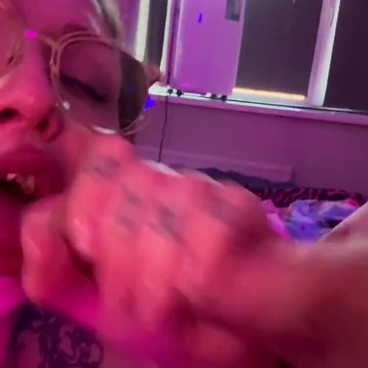 Frontal Facefuck of Tgirl with Glasses