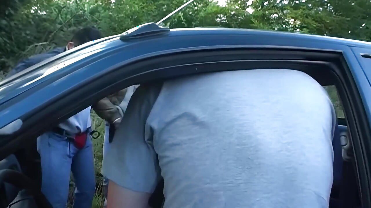 Slut Gets Fucked Hard in Car and Outdoor by Multiple Guys