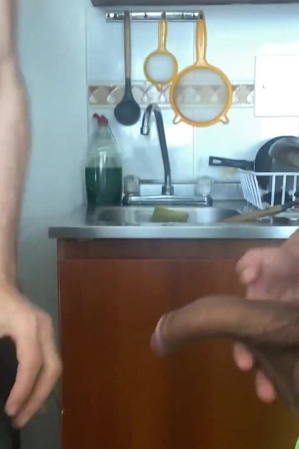 Spitting a twink boy's tight ass to pregnant him with my semen