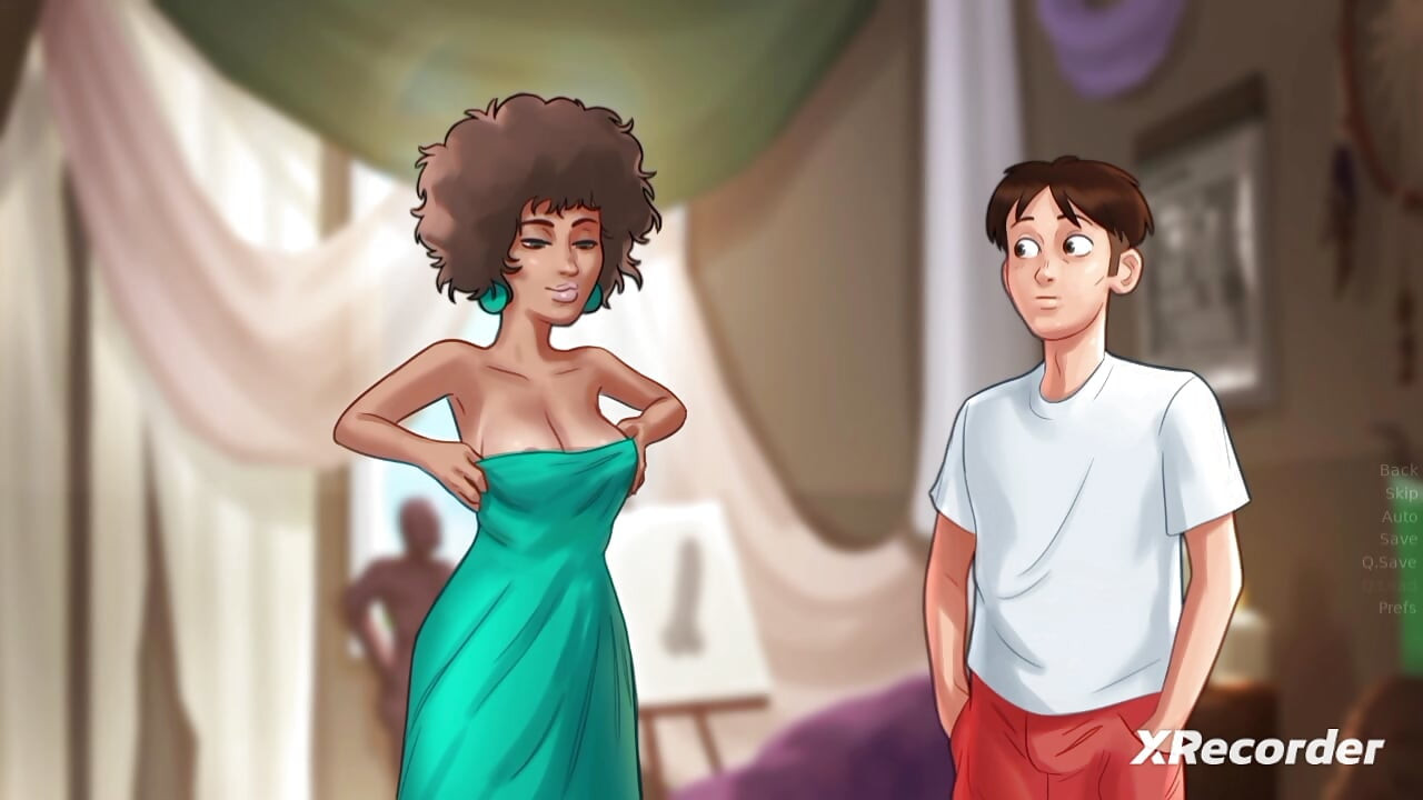 Miss Ross Reveals her Body Painting Kink to Anon (Summertime Saga Gameplay)