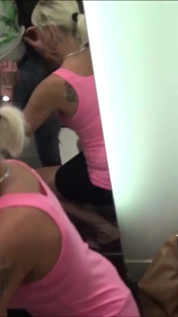 Key moment from "GERMAN TEEN Lucy Seduce to Fuck by 2 Guys in Changing Room"