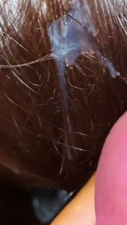 This Natural Remedy Will Strengthen Your HAIR! Cumshot on Hair. Brushing Cum Into Hair. | Clip 1