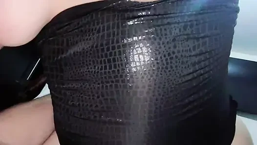 Mexican latina secretary with beautiful breasts sits on her boss's penis...