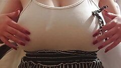 Exciting big natural breasts in the office - DepravedMinx