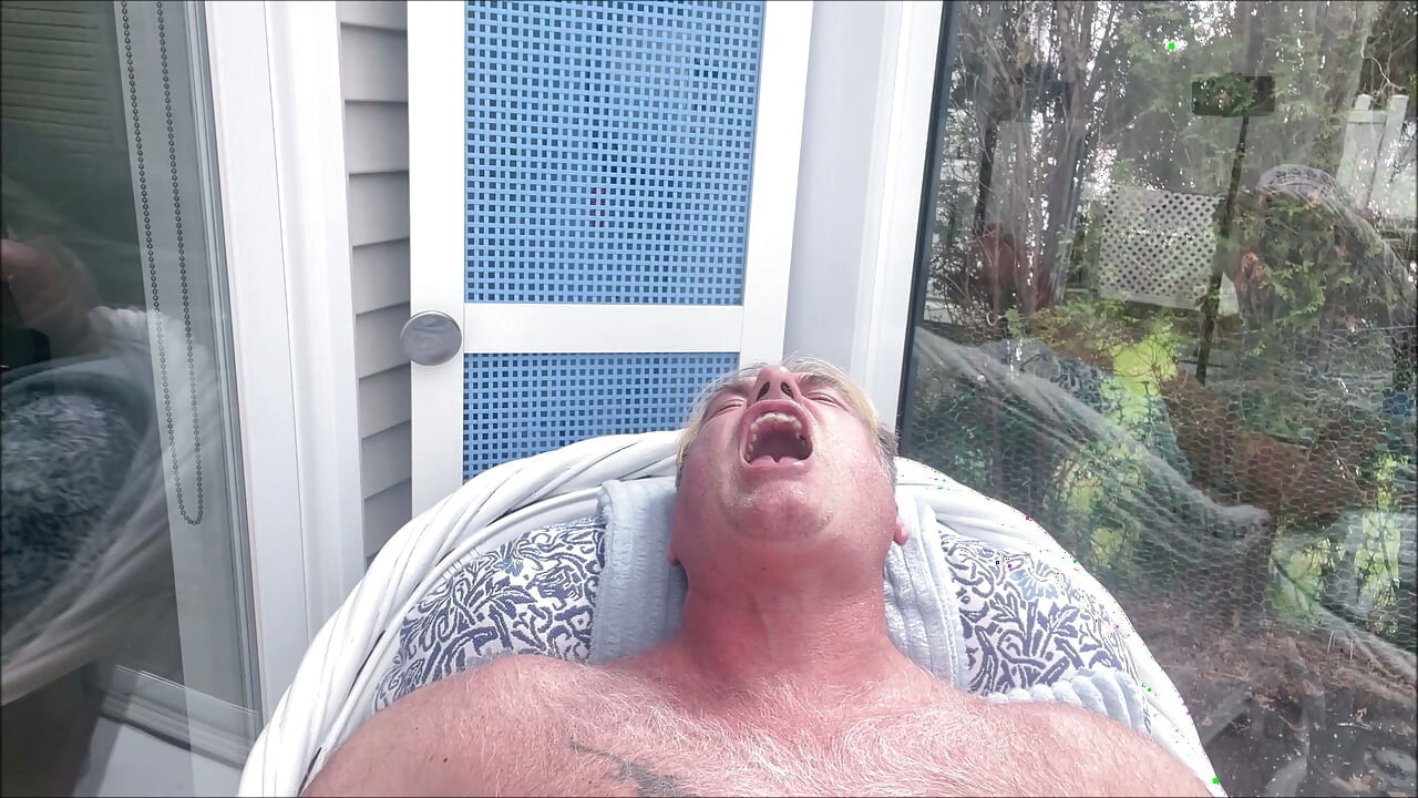 HUNK DADDY BEAR NAKED SUNBATHING IN THE VERANDA 6