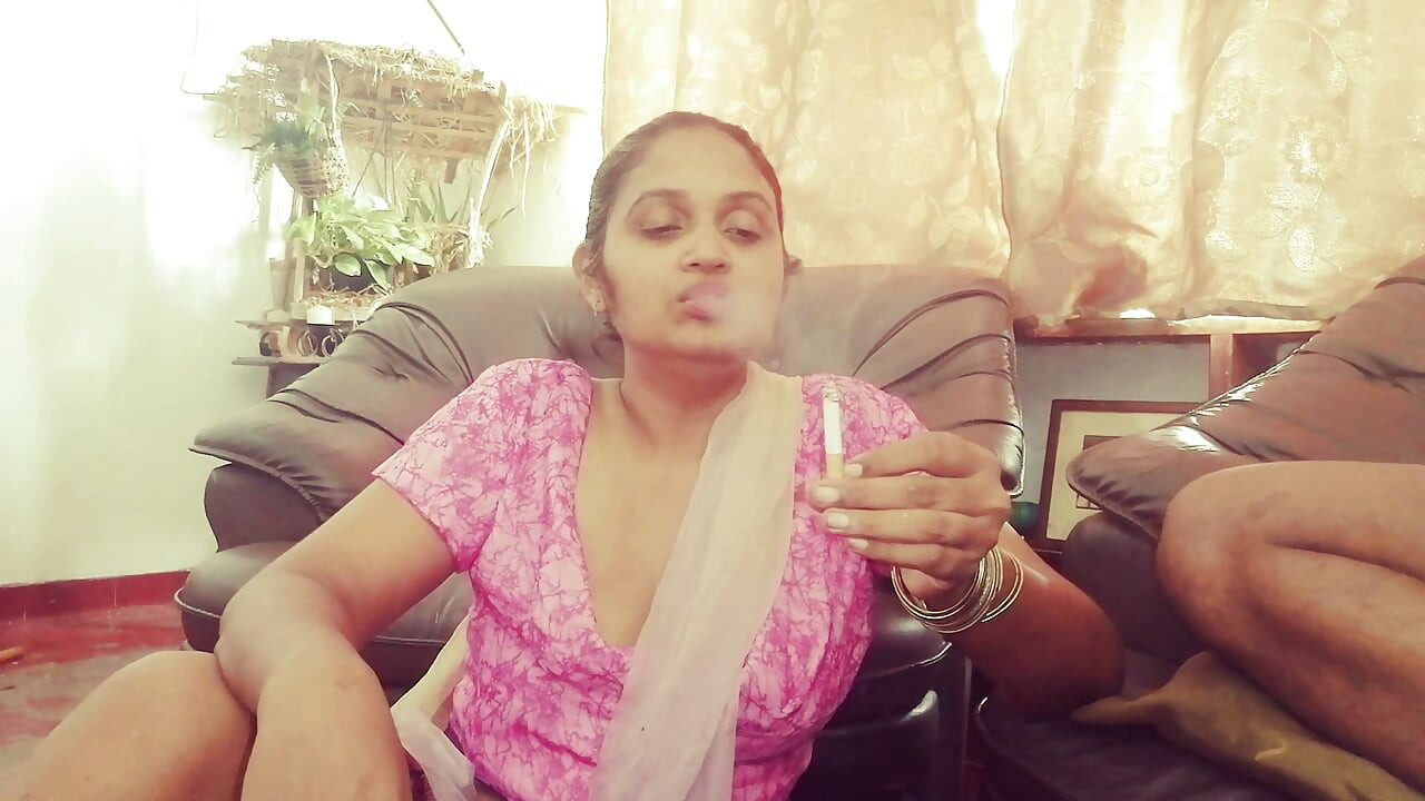 Desi housemaid had her master's cigar whilst madam is away