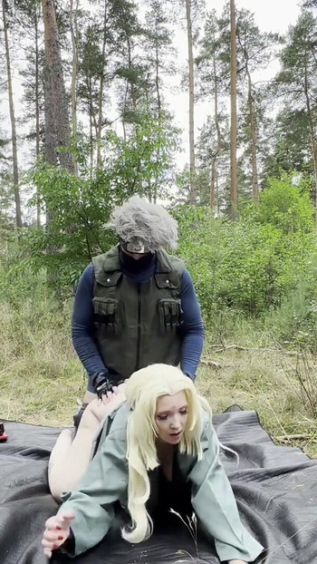 Must-see moment from "Forbidden Shinobi Pleasure: Kakashi & Tsunade in Authentic Naruto Cosplay!"