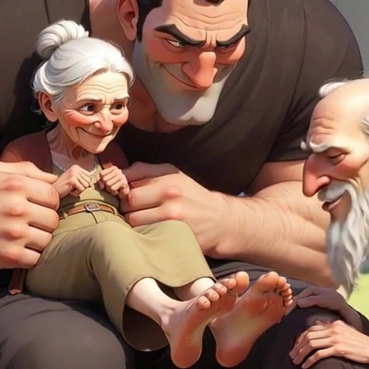 Cuckold Husband Licks Wife's Feet While She Sits on Her Lover's Lap - Hotwife Foot Worship