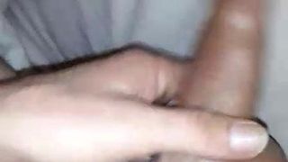 Stroking my hard throbbing cock wanting to stretch a tight l