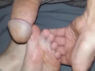 rubbing cock on young gf soles