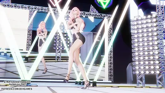 MMD ДВА РАЗА - Я НЕ МОГУ ОСТАНОВИТЬ МЕНЯ Seraphine Kpop, танец лиги легенд, хентай без цензуры 4K 60FPS
