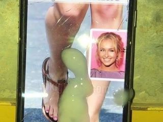Cumtribute on Hayden Panettiere and her sandals and feet