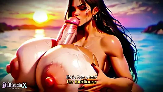 (4K) AI 3D Animated Porn – Latina Baddie Worships Big White Cock (Interracial ASMR) - AI Visuals X