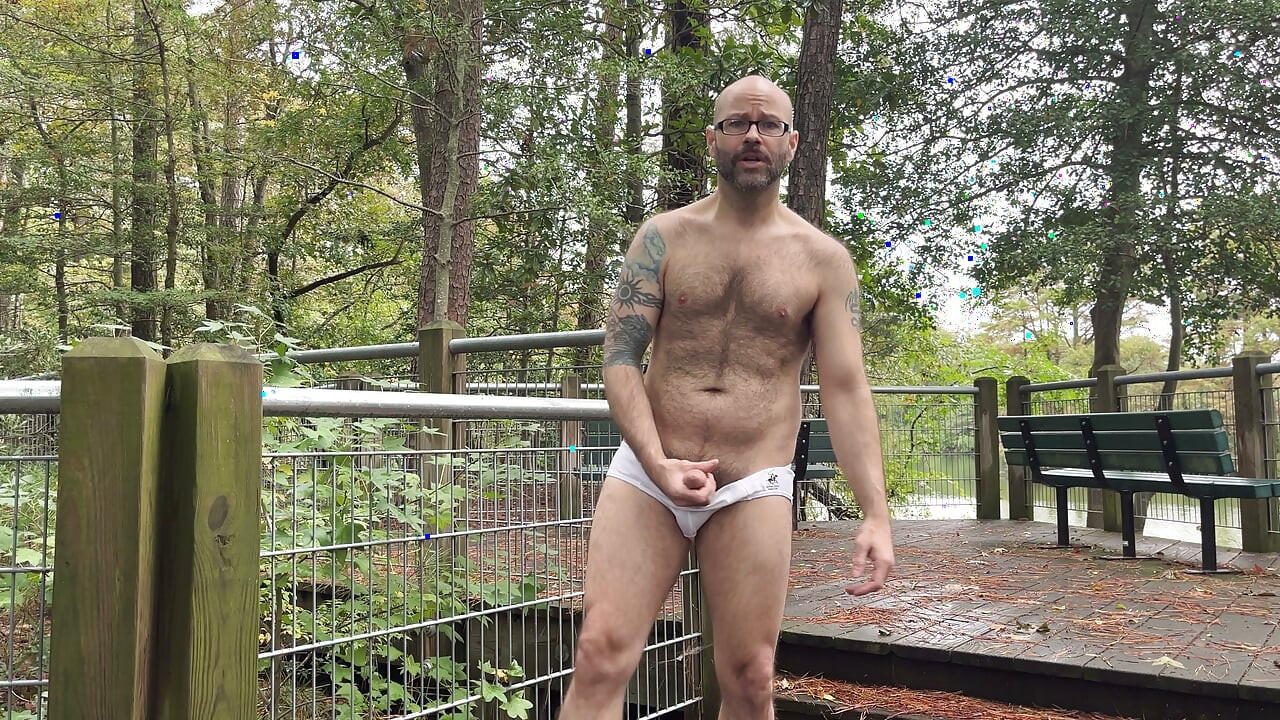 Handsome daddy masturbation solo sexual side penis sex in nature